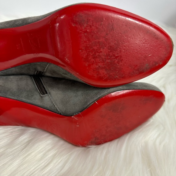 Christian Louboutin Gray Suede Boots Sz 38 - Picture 10 of 15